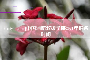 伊犁哈萨克中国消防救援学院2021年报名时间