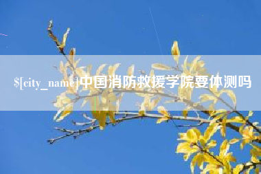 伊犁哈萨克中国消防救援学院要体测吗
