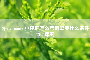伊犁哈萨克中控证怎么考取需要什么条件2024年的