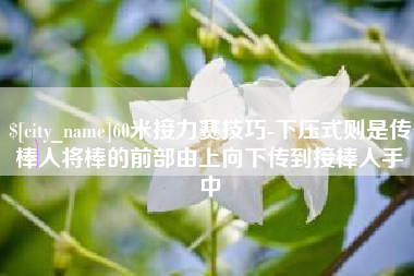 伊犁哈萨克60米接力赛技巧-下压式则是传棒人将棒的前部由上向下传到接棒人手中