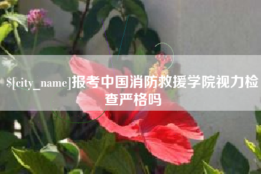 伊犁哈萨克报考中国消防救援学院视力检查严格吗