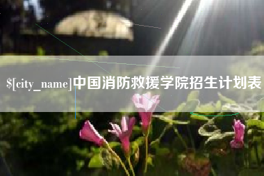 伊犁哈萨克中国消防救援学院招生计划表