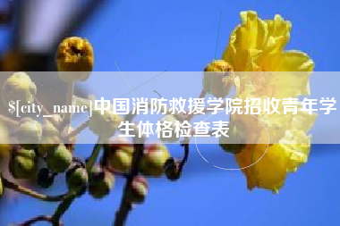 伊犁哈萨克中国消防救援学院招收青年学生体格检查表